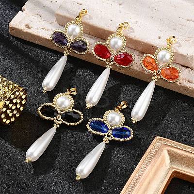 Glass Pearl Big Pendants PALLOY-MZ00384-1