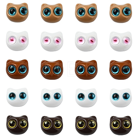 15Pcs 3 Colors Opaque Acrylic with Resin Beads OACR-YW0001-99-1