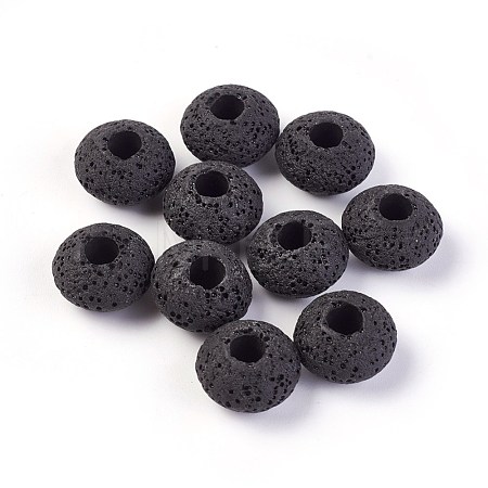 Natural Lava Rock European Beads G-I220-H07-1