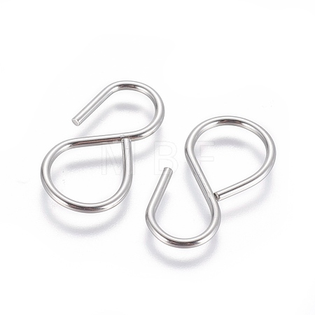 Tarnish Resistant 304 Stainless Steel Hook and S Hook Clasps STAS-E464-18P-1