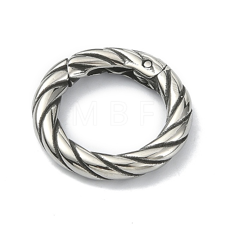 Tibetan Style 316 Surgical Stainless Steel Spring Gate Rings STAS-E191-04AS-01-1