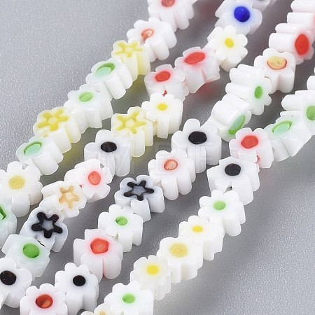 Handmade Millefiori Glass Bead Strands LAMP-J035-4mm-11-1