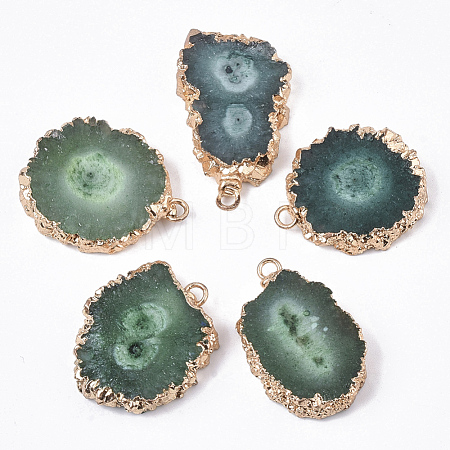 Natural Druzy Agate Pendants G-N325-04A-1