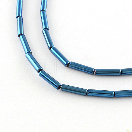 Electroplate Non-magnetic Synthetic Hematite Tube Bead Strands G-S203-10B-1