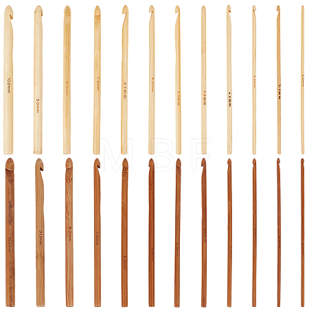 2Bags 2Colors Carbonized Bamboo Knitting Needles TOOL-CL0001-09-1