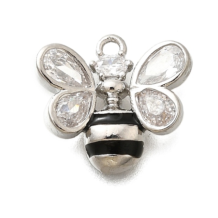 Brass Micro Pave Cubic Zirconia Pendants KK-A245-03A-P-1