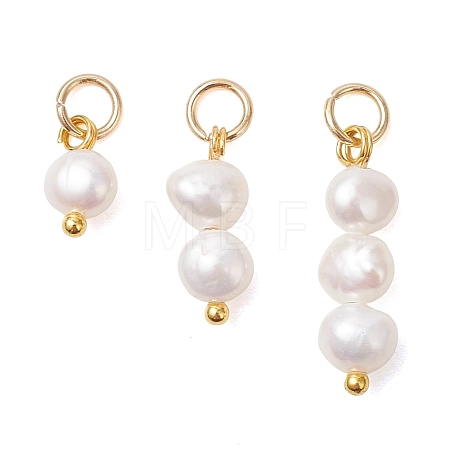 3Pcs Natural Cultured Freshwater Pearl Potato Pendants PALLOY-JF05105-01-1