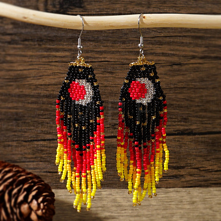 Moon Stainless Steel Dangle Earrings KS8218-5-1