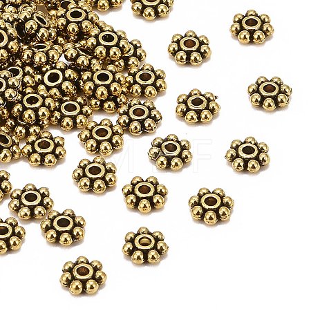 Tibetan Style Alloy Beads Daisy Spacer Beads X-LF1249Y-01AG-RS-1