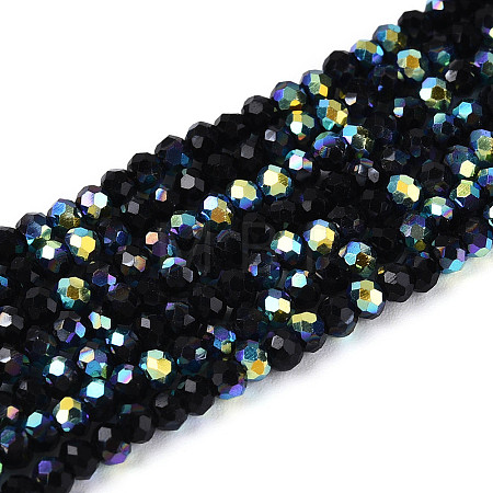 AB Color Plated Glass Rondelle Beads Strands EGLA-T029-2mm-10B-1
