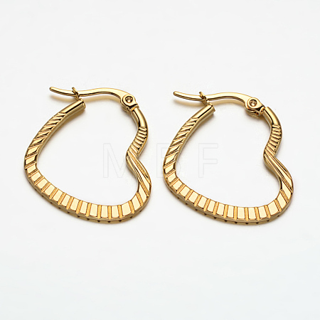 Heart 304 Stainless Steel Hoop Earrings X-EJEW-N034-29-1