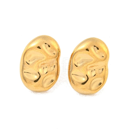Oval 304 Stainless Steel Ear Studs EJEW-L290-014G-1