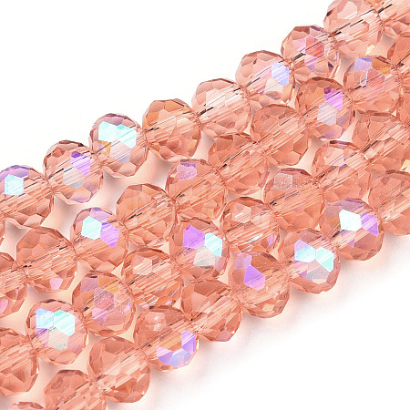 Electroplate Glass Beads Strands EGLA-A034-T8mm-L24-1