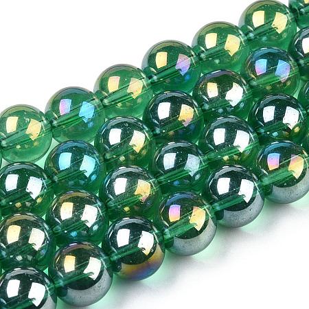 Electroplate Transparent Glass Beads Strands GLAA-T032-T4mm-AB21-1
