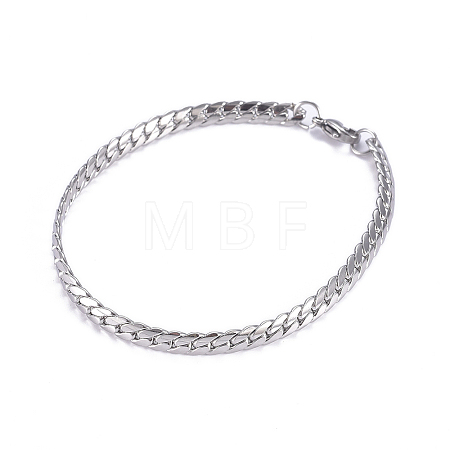 Men's 667 Stainless Steel Cuban Link Chain Bracelets BJEW-G631-07P-1-1