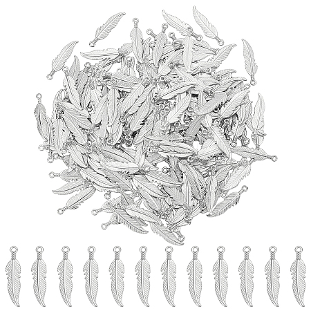 200Pcs Tibetan Style Alloy Pendants FEAT-UN0001-01AS-1