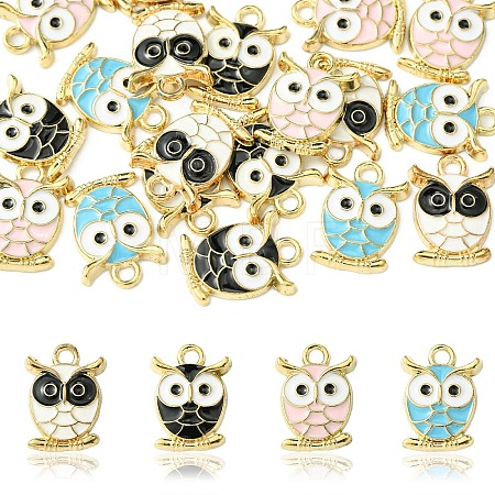 20Pcs 4 Colors Alloy Enamel Pendants FIND-YW0005-33-1