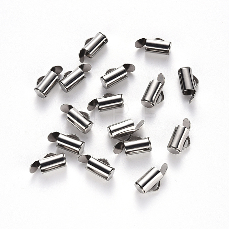 Tarnish Resistant 304 Stainless Steel Slide On End Clasp Tubes STAS-S115-01A-P-1