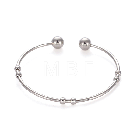 Tarnish Resistant 201 Stainless Steel Cuff Bangles BJEW-E364-BP14-1
