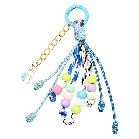 Polyester & Spandex Cord Pendant Decorations HJEW-YW00411-01-1