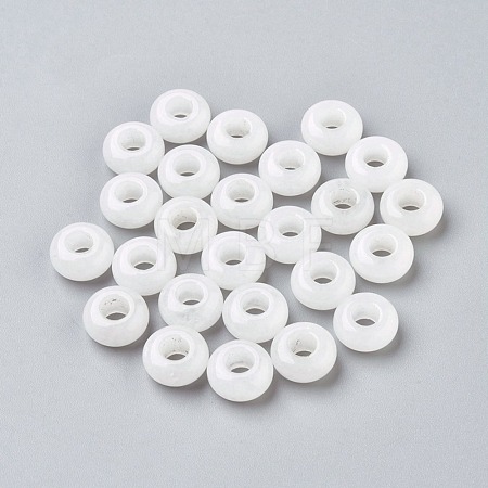 Natural White Jade European Beads G-G740-12x6mm-26-1
