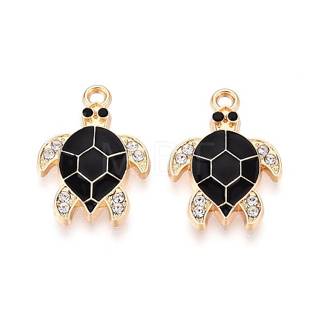 Alloy Rhinestone and Enamel Pendants PALLOY-T092-40G-05-1