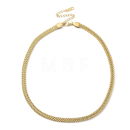 Ion Plating(IP) 304 Stainless Steel Mesh Chain Necklace for Men Women NJEW-M200-06G-1