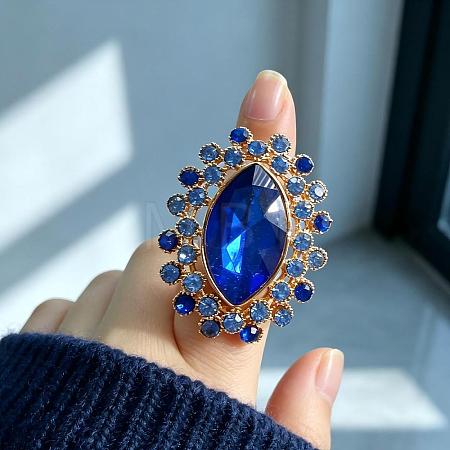Zinc Alloy Glass Finger Rings UG8757-9-1