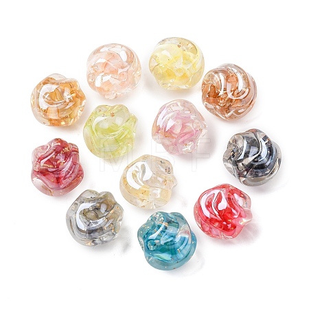 Transparent Resin & Natural Shell Beads RESI-B039-05-1