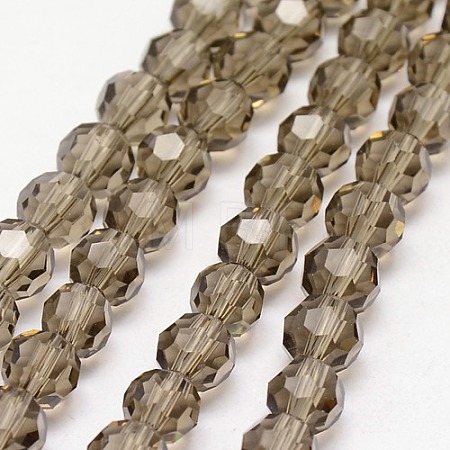 Faceted(32 Facets) Round Glass Beads Strands X-EGLA-J042-4mm-09-1