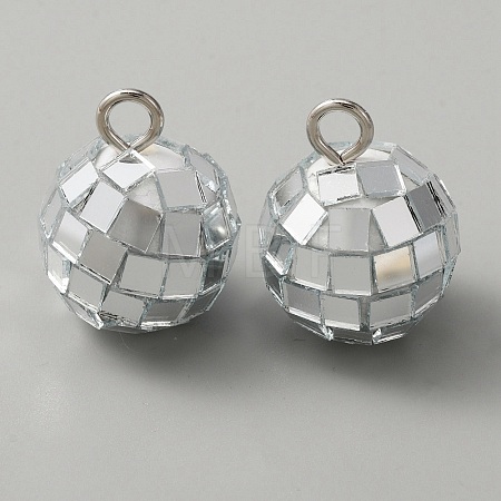 Mirror Ball Reflective Ball Pendants AJEW-WH0401-25-1