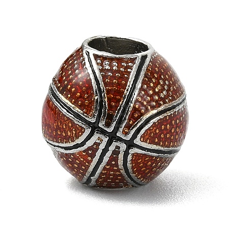 Basketball Alloy Enamel Beads FIND-G113-05AS-1