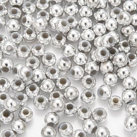 Plating Plastic Acrylic Round Beads PACR-L003-4mm-S-1