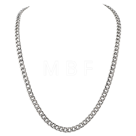 1Pc 304 Stainless Steel Cuban Link Chain Necklaces for Men Women NJEW-SP0001-23C-1