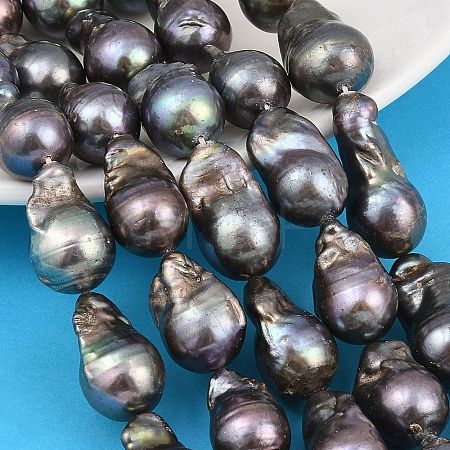Dyed Natural Baroque Keshi Pearl Beads Strands PA-CBAFEE8-14-1