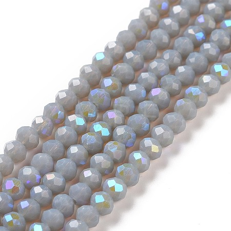 Electroplate Opaque Solid Color Glass Beads Strands X1-EGLA-A034-P4mm-L13-1