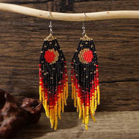 Moon Stainless Steel Dangle Earrings KS8218-3-1