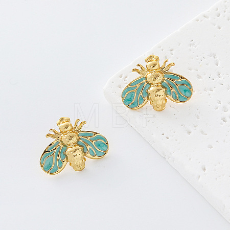 304 Stainless Steel Enamel Stud Earrings for Women RM0319-8-1