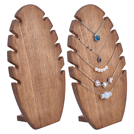 Wood Necklaces Organizer Display Holder NDIS-WH0017-12A-1