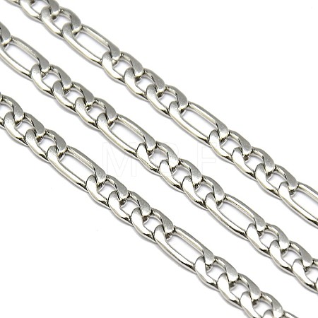 Tarnish Resistant 304 Stainless Steel Figaro Chains STAS-M032-45P-1.2mm-1