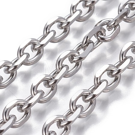 Non-Tarnish 3.28 Feet 304 Stainless Steel Cable Chains X-CHS-P007-27P-01-1