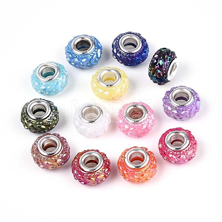 Opaque Resin European Beads RESI-T057-29-1