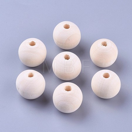 Unfinished Wood Beads X-WOOD-S651-18mm-LF-1