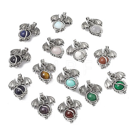 Natural Mixed Stone Pendants G-P491-02AS-1