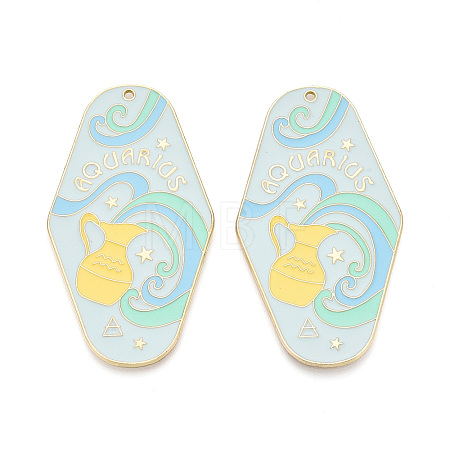Rack Plating Alloy and Enamel Big Pendants ENAM-T021-29K-1