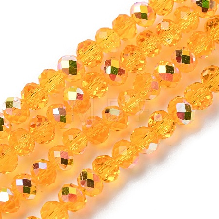 Electroplate Transparent Glass Beads Strands EGLA-A046-01A-07-1