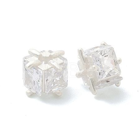 Brass Pave Cubic Zirconia Beads KK-H532-21C-S-1