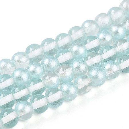 Baking Paint Transparent Glass Beads Strands DGLA-N011-6mm-05-1