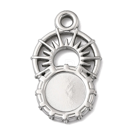 Sun 304 Stainless Steel Pendant Cabochon Setting STAS-P454-12P-1