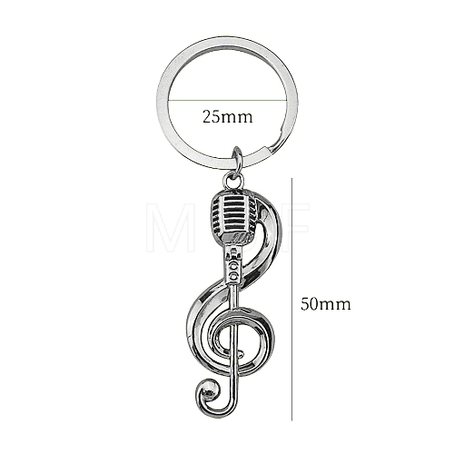 Zinc Alloy Enamel Musical Note Pendant Keychain PW-WG57869-01-1